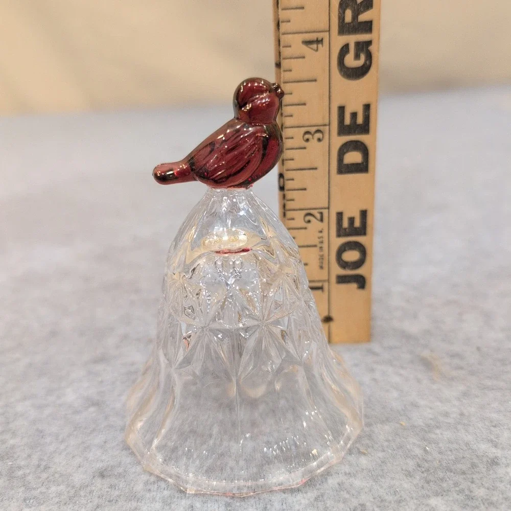 Amaris by Nachtmann Crystal Dinner Bell Ruby Red Bird Topper Germany Glass - Picture 6 of 6